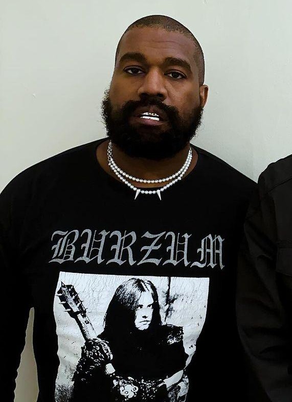 Kanye West in burzum shirt